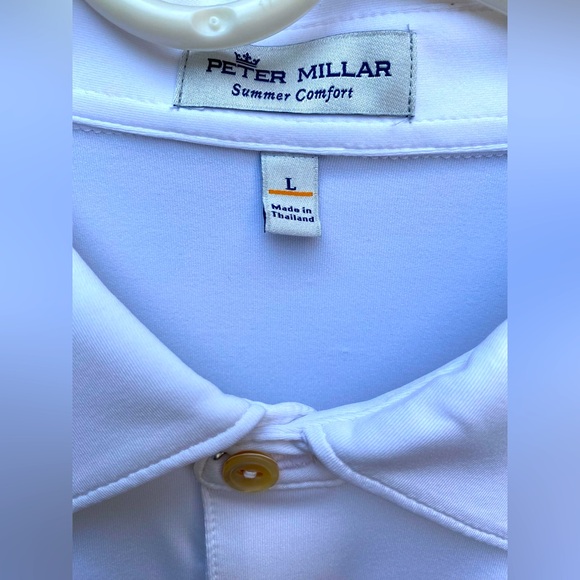 Peter Millar White Large Summer Comfort Golf Shirt NWT. - Picture 4 of 4